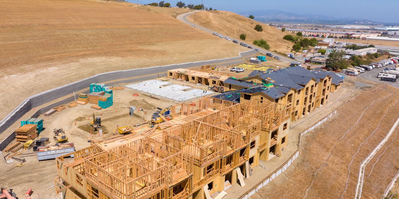 View of the construction site for Domaine at Napa Valley